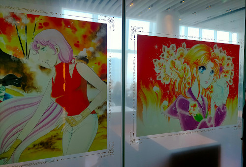 Hana to Yume Festival in Tokyo, May 2024 - A couple of illustrations on display, including Glass no Kamen.